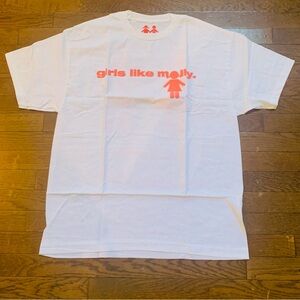 Unisex Girl's like Molly T-shirt | L | White / Orange NEW!!